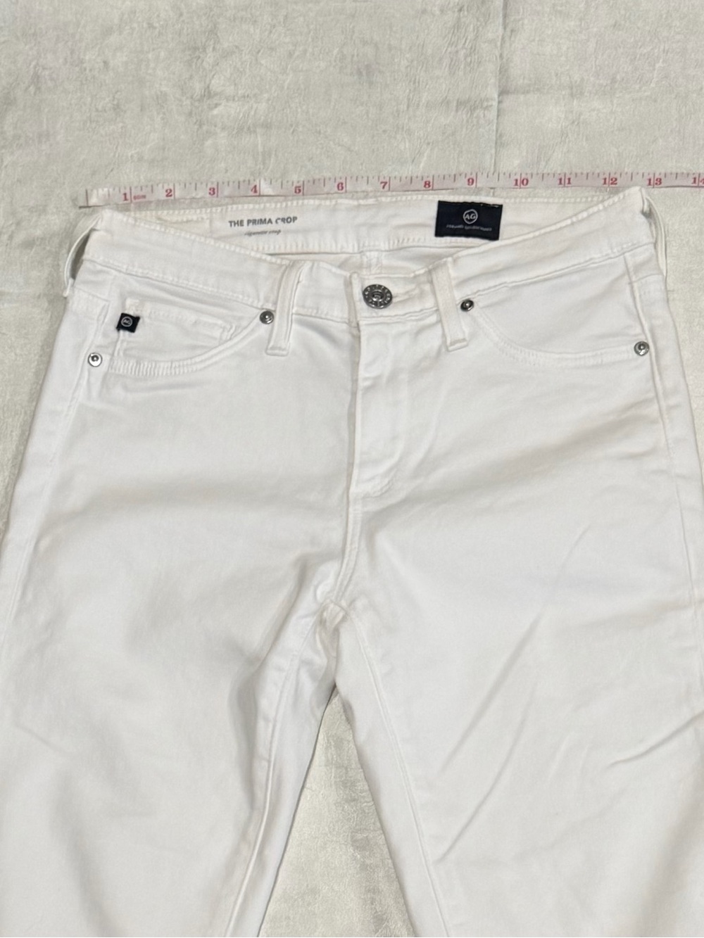 AG Adriano Goldschmied The Prima Crop Cigarette Crop White Jeans Women’s 24 - Picture 4 of 6